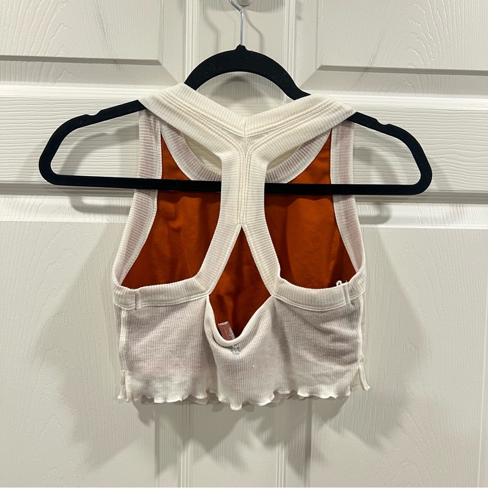Free People Movement Feels Like Summer Crop Top Built in Bra White Size Medium - Picture 6 of 9